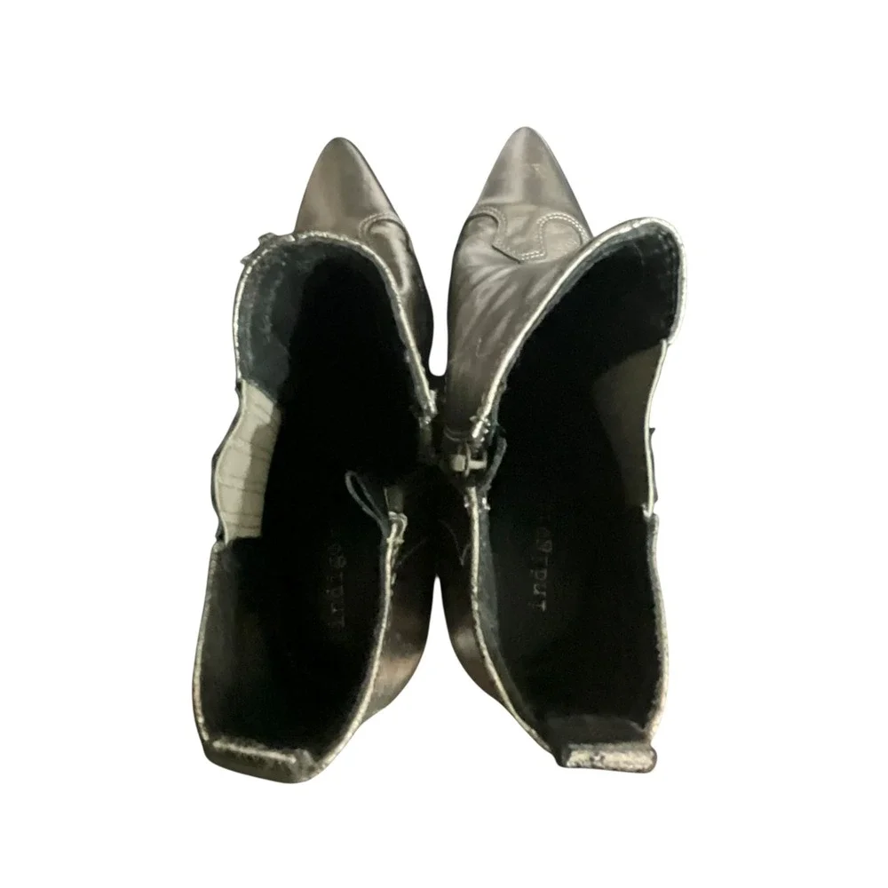 Indigo Rd Boots Women Size 8 Silver Metallic Western Ankle Booties Pointed Toe